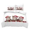 Christmas 3D Digital Printing Quilt Set Three-Piece Christmas Cat