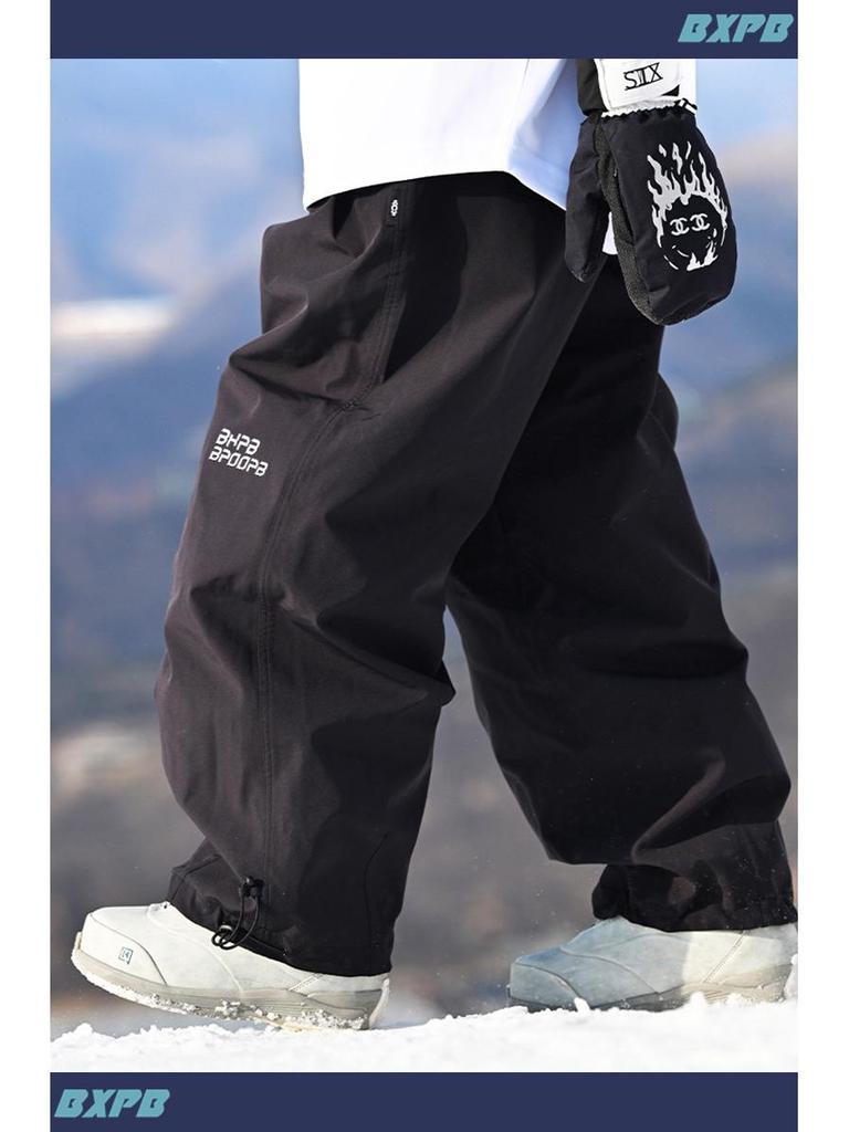 Wodoodporne Wiatroszczelne Spodnie Narciarskie z Odpinanymi Szelkami - Unisex Jednokolorowy Sprzęt Śnieżny do Narciarstwa na Świeżym Powietrzu