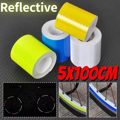 5x100CM Reflektierende Band Aufkleber Auto Sicherheit Mark Auto Motorrad Aufkleber Auto Selbstklebende Warnung Schutz Streifen Film Aufkleber