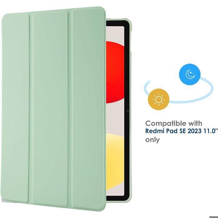 Coque de Protection - E.F.Connection - Xiaomi Redmi Pad Pro 12,1" - Vert - Support Veille-Réveil - Silicone