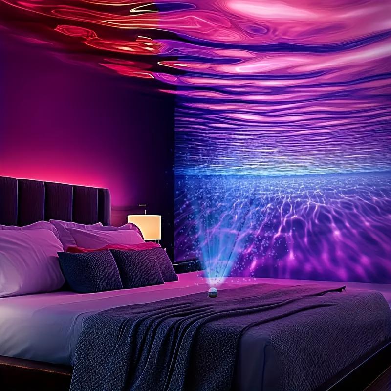 Water Ripple Remote-Controlled Projection Night Light Ambient Lighting, Modern Simplicity, USB Powered, Geometric Design