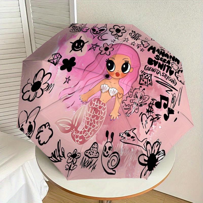 1pc Mermaid Fantasy Print Umbrella Multi-functional Umbrella Umbrella for Men & Women, Valentine s Day Anniversary Gift0818158