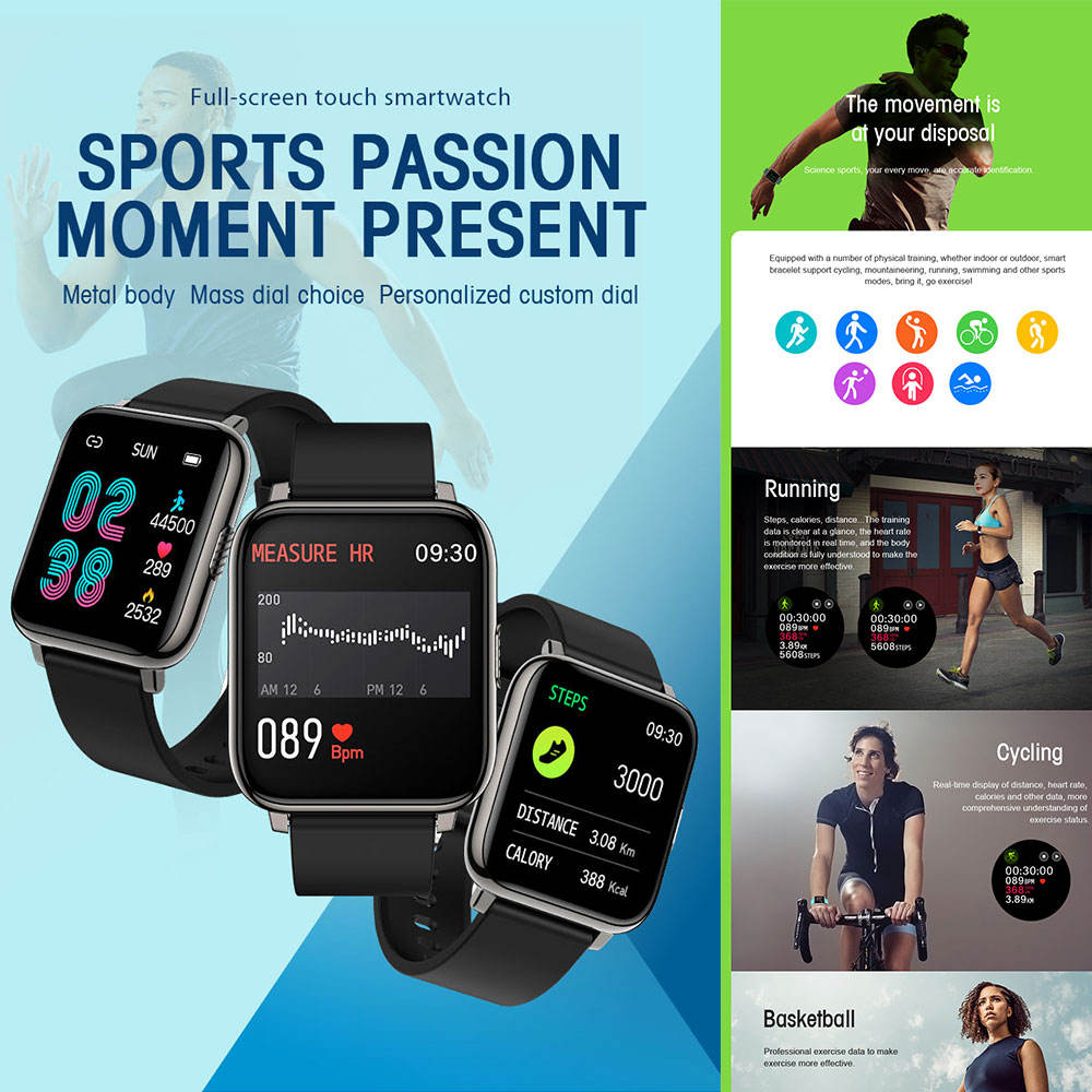 Hot Selling P22 Women Smart Watch Heart Rate Monitor Fitness Sport Tracker Waterproof Smart Watch for Gift
