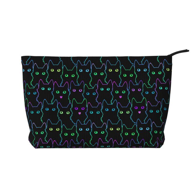 

Gothic Black Cat Silhouette Toiletry Bag Women Cute Travel Cosmetic Bags Makeup Organizer Lady Portable Storage Dopp Kit Case