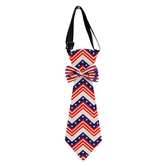 

Patriotic Bow Tie for Independence Day 2026 Adjustable Neck Strap Felt Fabric Knot-free Tie Party Decoration Accessories for July 4th E