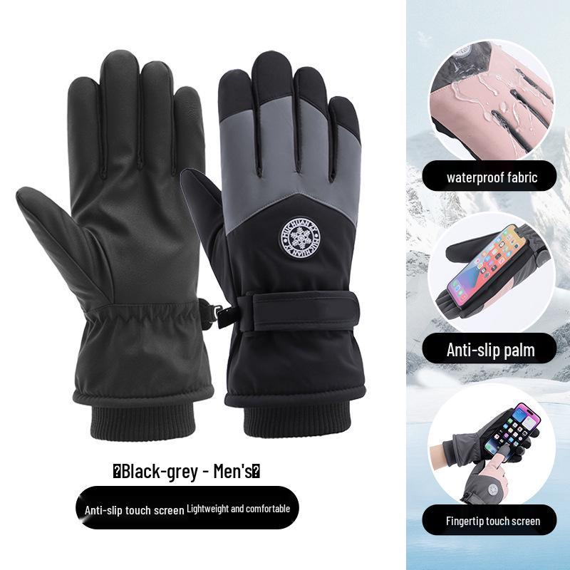 Unisex Winter Skihandschuhe: Samtgefüttert, Touchscreen-kompatibel, Winddicht und Kälteschutz für Outdoor-Sportarten