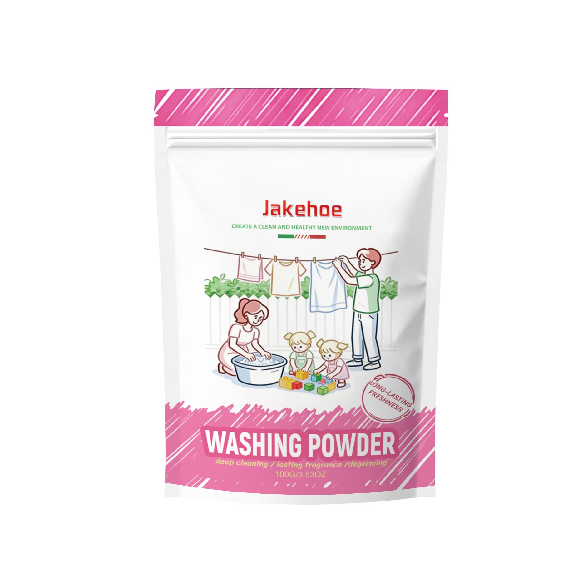 Jakehoe low-foaming laundry detergent, odorless, clean clothes, easy to rinse at home, laundry care laundry detergent 100g
