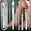 Kit de 7 pièces pour enlever les cuticules en acier inoxydable, Kit d'outils premium pour enlever les ongles incarnés, Meilleur cadeau, Outils de pédicure, Kits d'ongles pour manucure
