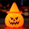 Halloween Pumpkin Night Light, LED Light-up Witch Hat Pumpkin, Spooky Cartoon Pumpkin Table Lamp for Holiday Party Decoration
