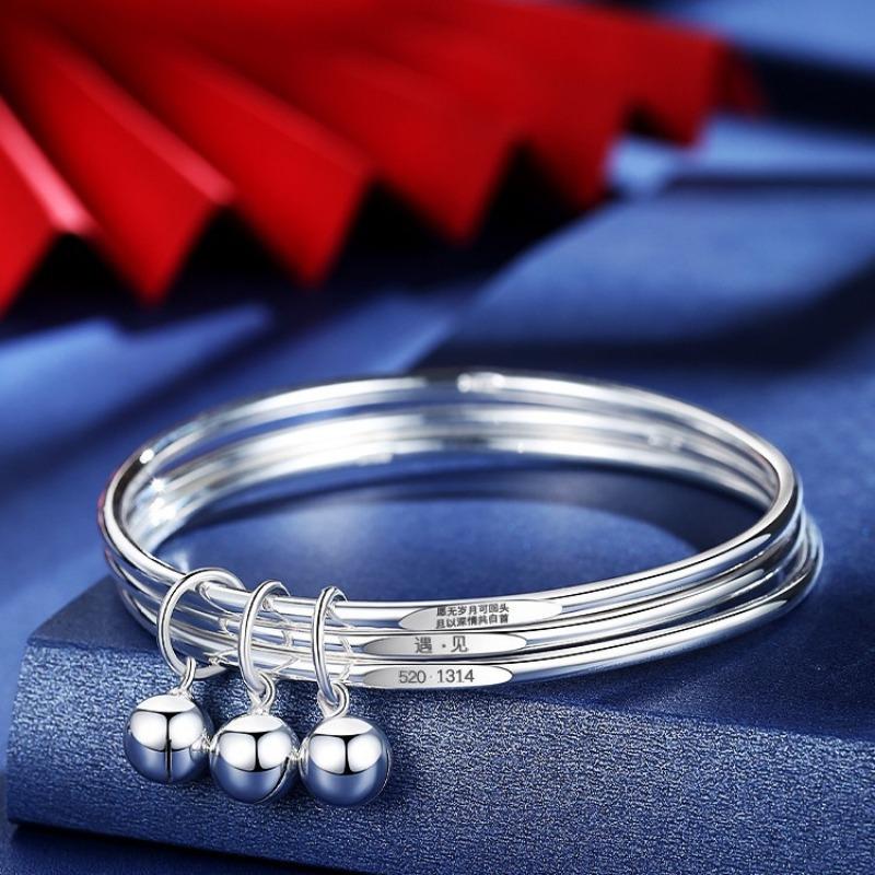 Fashion Three Circle Women Ins Style Bangle Bracelet Valentine Gift For Girlfriend