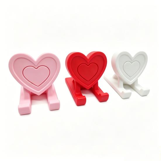 Reusable Phone Stand 3D Printed Heart Holder, Love Shape Mobile Desktop Mount Stand, Cell Tablet Desk Mount, Valentine's Day Gift Holder