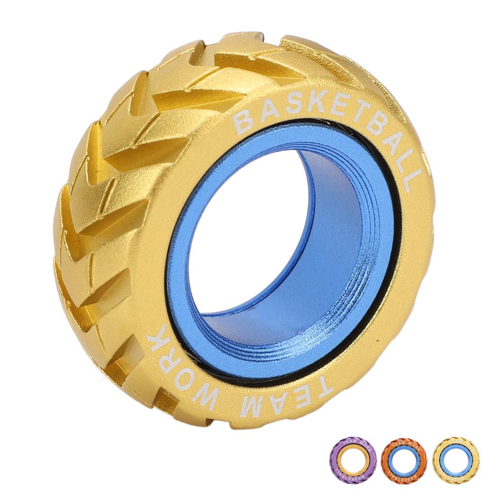 Stress Relief Haptic Slider Ring Dual Color Metal Ratchet Sensory Rotating Coin Block ADHD Slider Ri