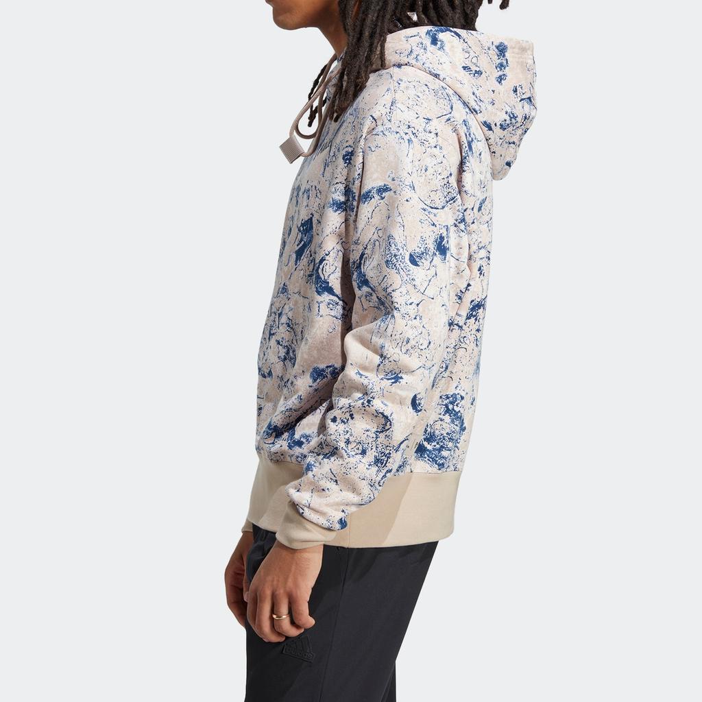 Adidas Full Print Long Sleeve Hoodie Unisex Hoodie Silver HR6993