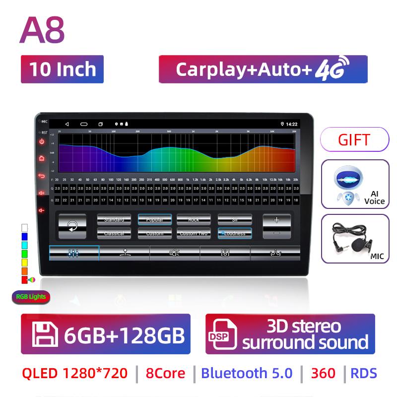 Android 13 2 Din Car Radio carpla Auto 7 9 10 13.1 Inch Universal WIFI GPS  Audio Multimedia Player For Nissan Toyota Kia Honda