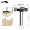 Three-point T-Cutter Sole Clearing Router Bit Slotted Cutter Four-point Slotting Cutter Woodworking Tools 1/2 Inch 12mm Shank