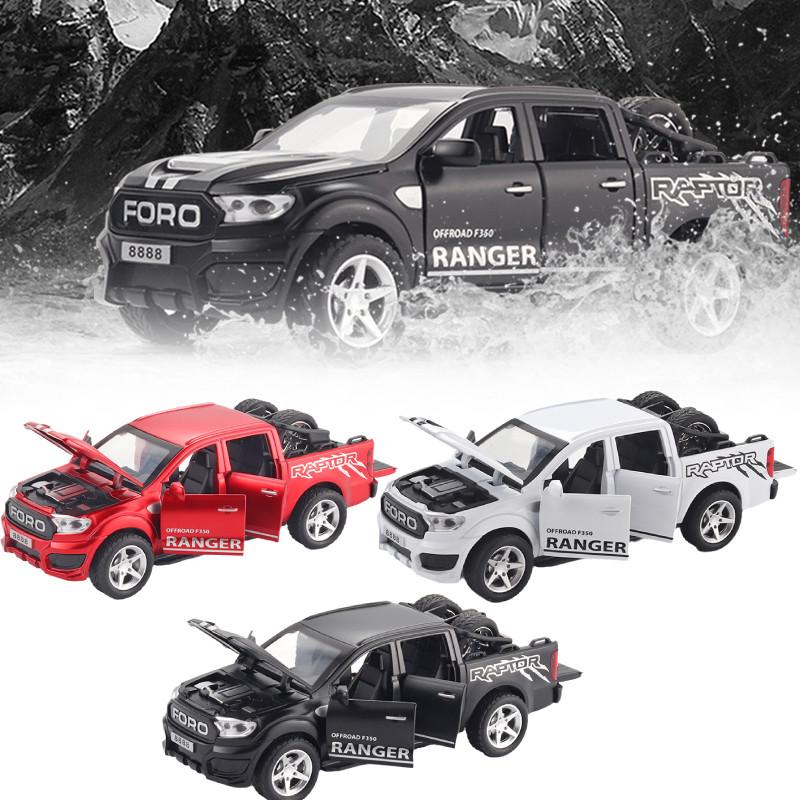 Raptor Ford F350 Alloy Diecast Car Model Sound Light Pull Back Car Gift Toy