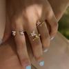 Sweet Hollow Butterfly Open Ring Gold Plated Lightweight Jewelry for Women Girls Daily Wear Graduation Gift