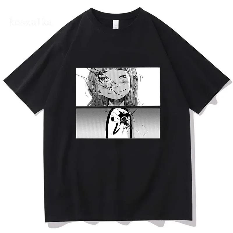 Summer men's anime-related Oyasumi- Punpun cartoon character pattern printed T-shirt, high-quality pure cotton streetwear