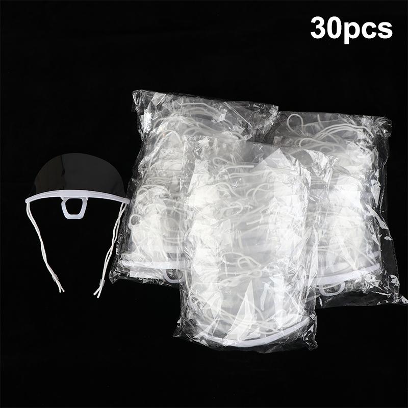 10/20/30 Bucăți Mască Reutilizabilă Transparentă Anti-Ceață Acoperire Plastic Protecție Față Deschisă Restaurant Școală Plastic Anti-Salivă Protecție Gură