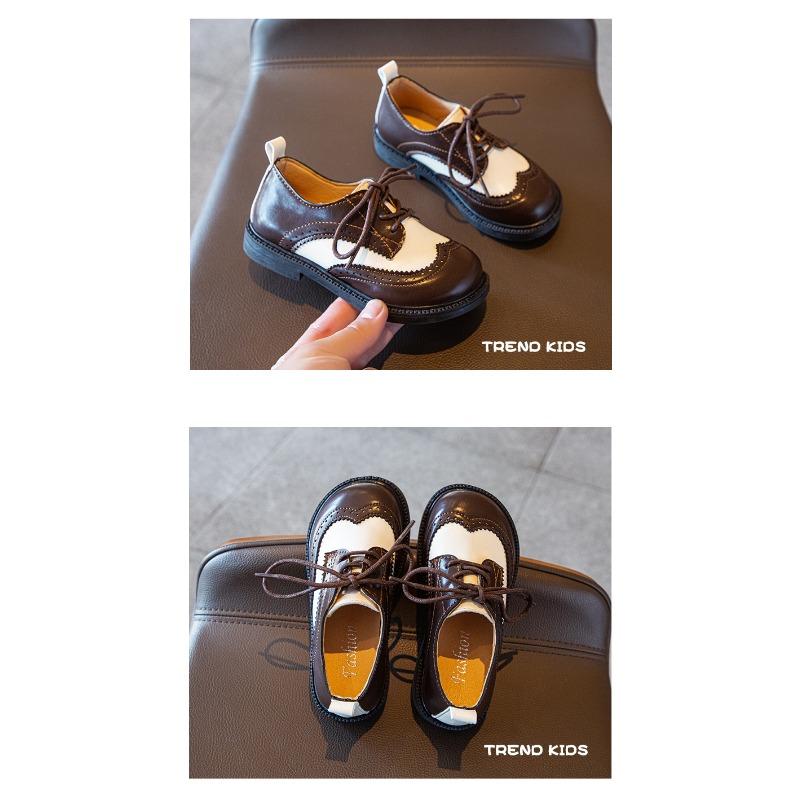 Boy's Shoes Spring and Autumn New Children's Bean Shoes Korean Version of Elementary School Performance Shoes Black Casual Shoes for Girls