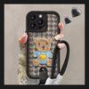 Cute Bear Doll Lanyard Suitable for Apple 16PRO Mobile Phone Case 15/14 Silicone Lambskin 13 Full Cover Anti-fall