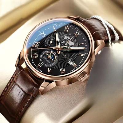 Business Belt Watch Men's Quartz Watch Genuine Waterproof Brand Watch Men's Watch