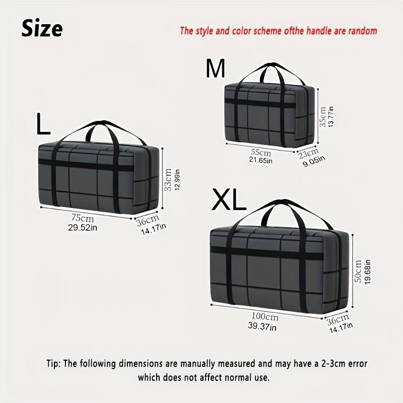 Black Moving Storage Bag - Features Reinforced Handles, a Thick And Durable Luggage Bag, Multifunctional for Organizing Clothes, Quilts, And Stockings