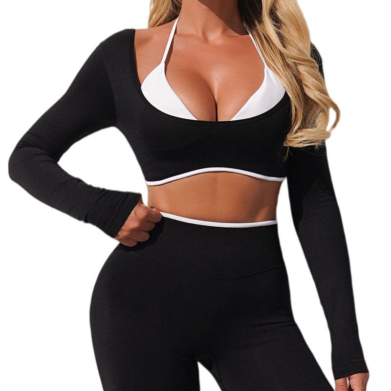 

Women s Long Sleeve High Stretch Color Block Yoga & Running Top Medium