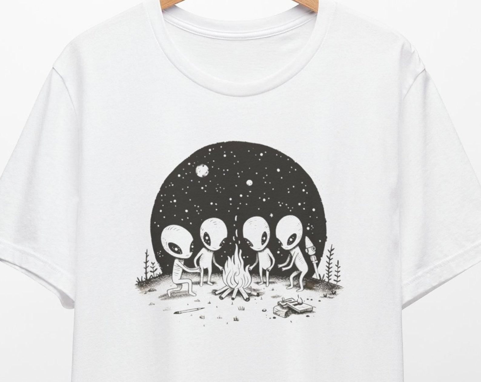 Campfire Aliens T-Shirt: Hiking, Camping, and Outdoor Fun S
