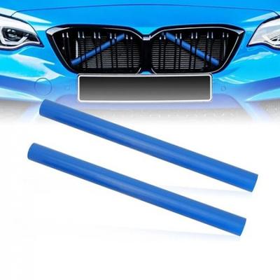 2X Blue Car Front V Brace Grill Trim Strips Cover for BMW F10 F01 F06 F48 F11 X1