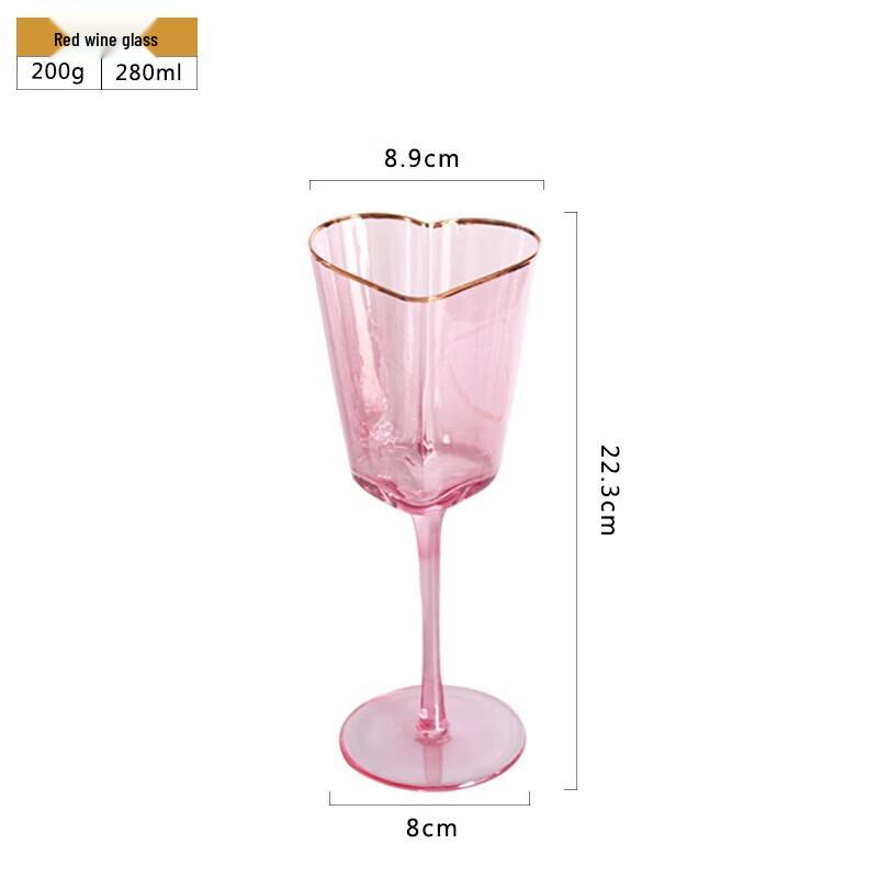 Shangqi Heart-shaped Gold Rim Champagne Flutes