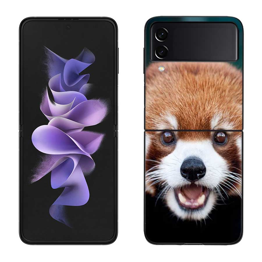 Popular Red Pandas Phone Case For Samsung Z Flip 7 6 5G Galaxy Z Flip 5 4 3 Black Hard Cell Cover Luxury PC Shell Coque