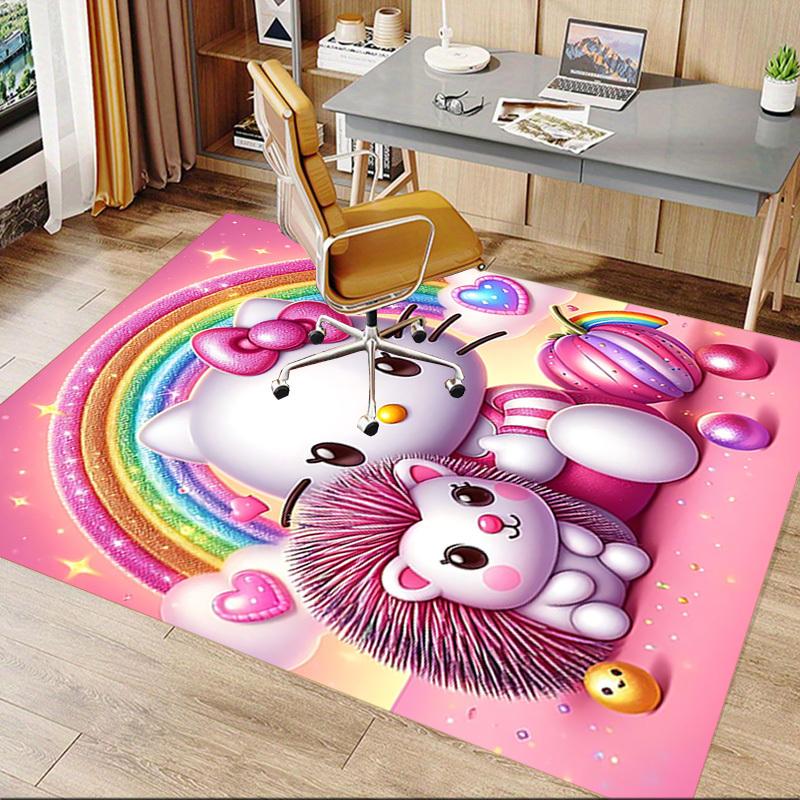 1 Stück Hello Kitty Igel Teppich Büro Teppich Außenmatte Heimdekoration Bereichsteppich Festival Geschenk Bürostuhl Teppich