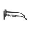 Chanel Letter Hollow Temples Plastic Irregular Shape Sunglasses Women's Black