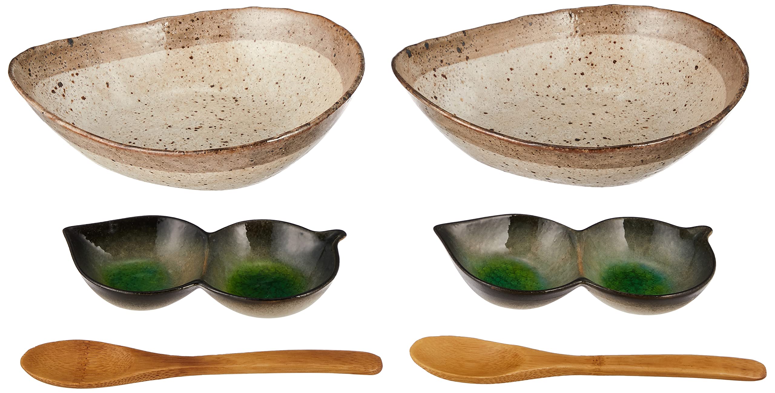 

Ceramic Ai Sand-grained Powder-Grinded Pair Curry Set - 5233