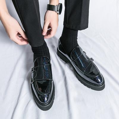 Fashion Leather Mens Business Dress Loafers Shoes Brand Handmade 2024 Fashion Double Buckle Elegant Smooth Surface Leather Wedding Shoes
