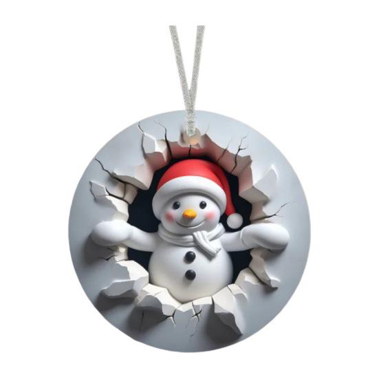 

Рождественский орнамент мультфильм Санта снеговик пряничный человечек подвесное украшение 2D акриловый кулон для праздничного декора елки Snowman