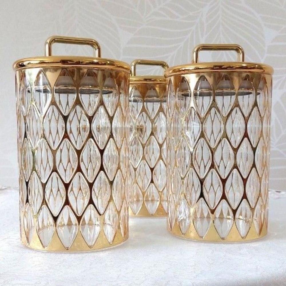 Gold-plated Food Storage Jar Acrylic Storage Box Decorative Jar Sealed Jar  Home Decor