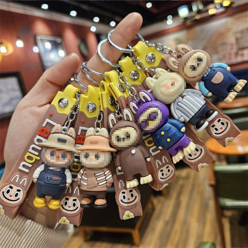 Internet-Berühmtheit Cartoon-Puppe Schlüsselanhänger Taschenanhänger Studentenanhänger Niedlicher PVC-Schlüsselanhänger Paar Auto Schmuck