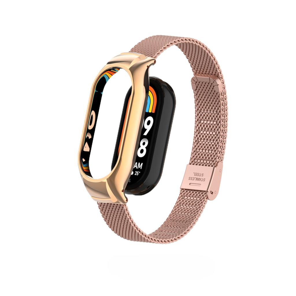 Suitable for Xiaomi Band 10 Strap, Stainless Steel Mesh Buckle Strap, Metal Band Mi Band 9 8 Replacement Strap