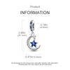 Dream Series Copper Craft Blue Zircon Sparkling Star And Moon Pendant Fit Handmade Bracelet Necklaces Ladies' Jewelry