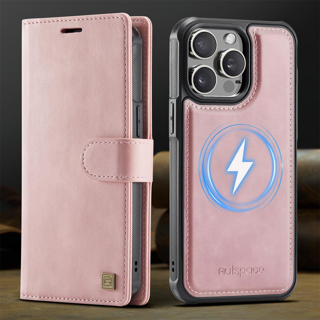 2-in-1 Magnetic Detachable Wallet Case for iPhone 15/15 Pro/15 Pro Max/15 Plus - PU Leather, Card Slots, MagSafe Charging, 360° Protection & Kickstand