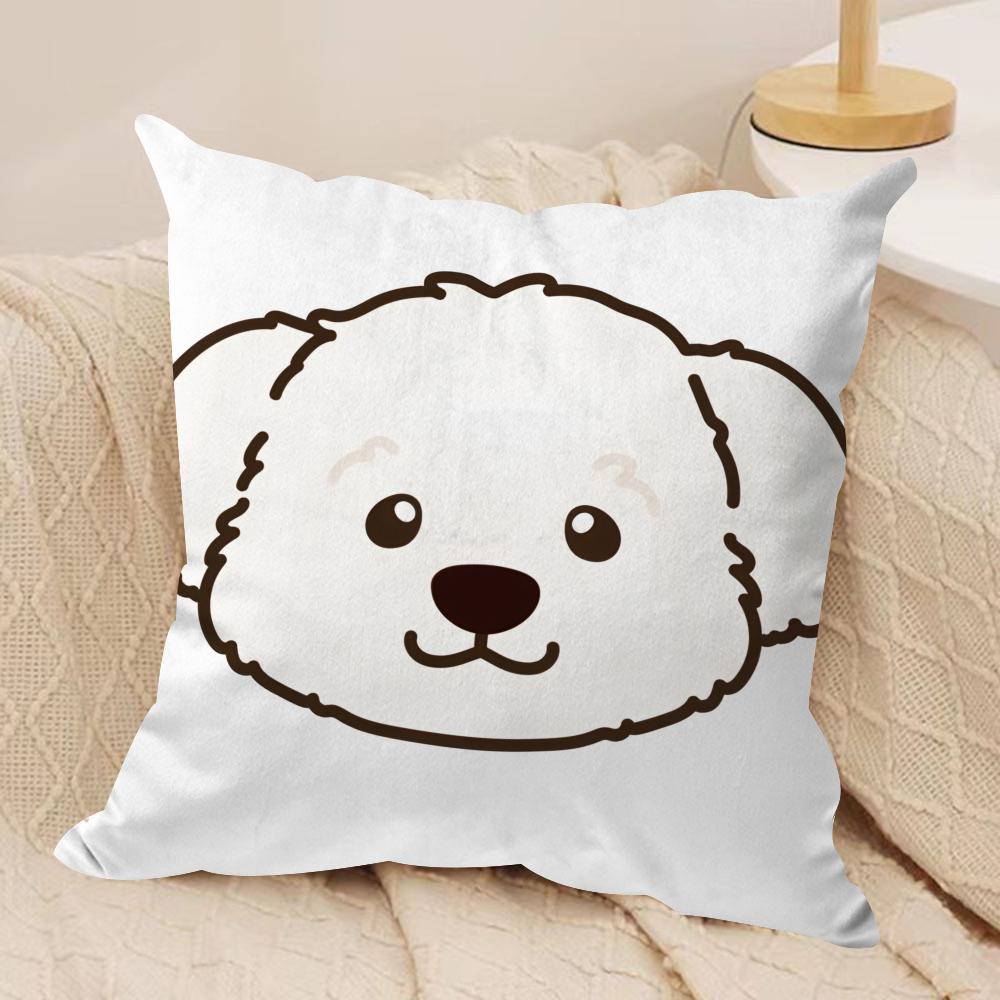 Cartoon Animal Child Kids Cushion Cover Silky Short Plush Invisible Zipper Dustproof Sofa Pillow Case For Home Decor