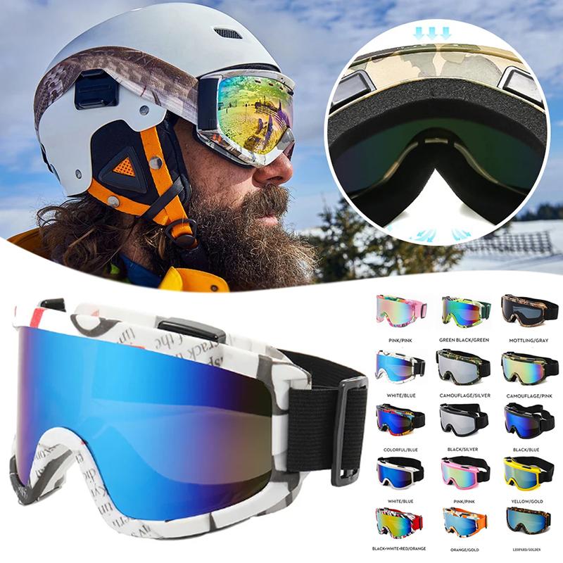 Large Frame Ski Goggle with Colorful Lens Anti-Collision Anti-Glare Motorcycle Goggle Outdoor Sport Snow Snowboard Skiing Goggle