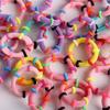 100Pcs/bag High Elasticity Hair Rope Candy Color Bamboo Joint Hair Ring for Kids Girls
