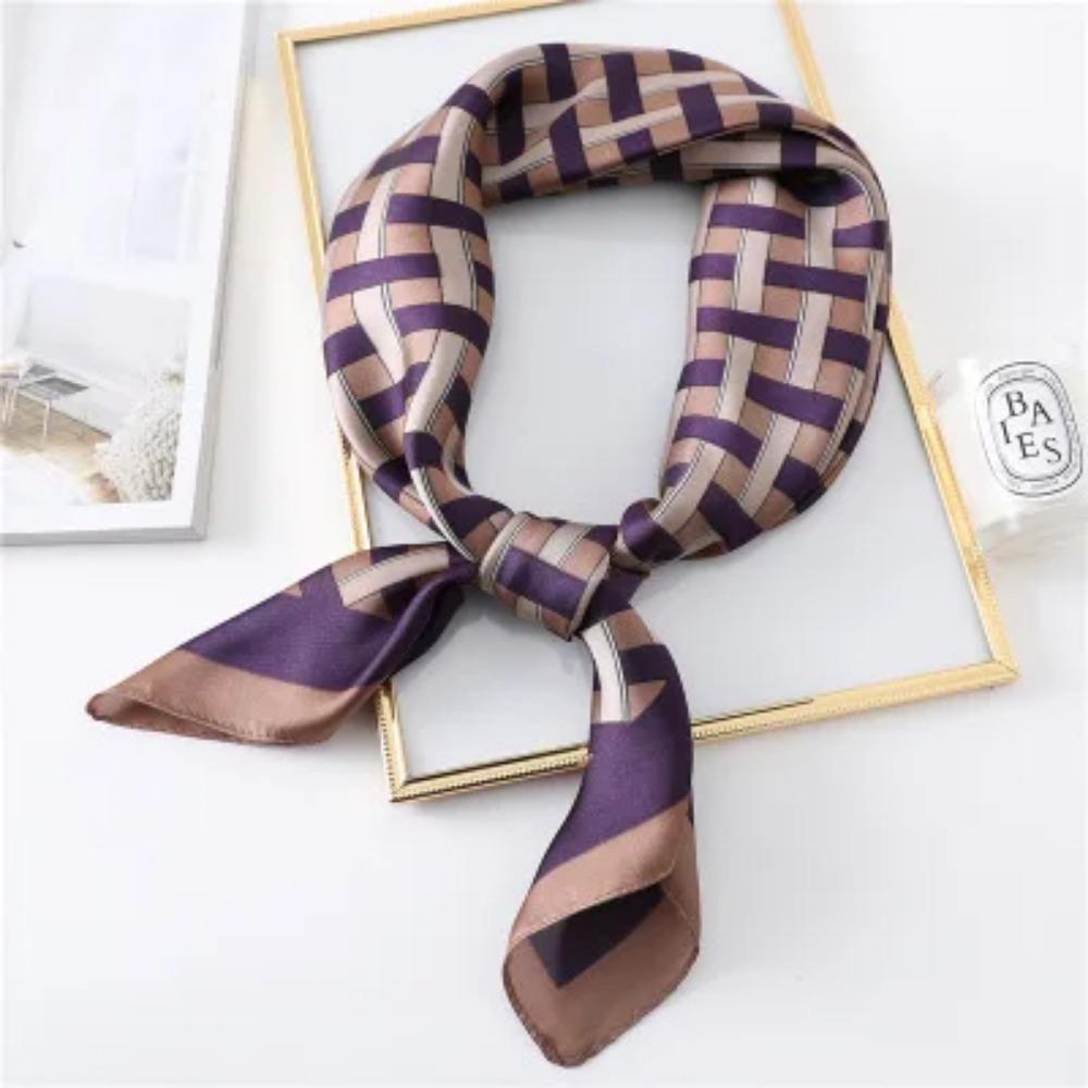 2025 Summer Luxury Brand Silk Scarf Square Women Shawls And Wraps Fashion Office Small Hair Neck Hijabs Foulard Scarves 70*70cm