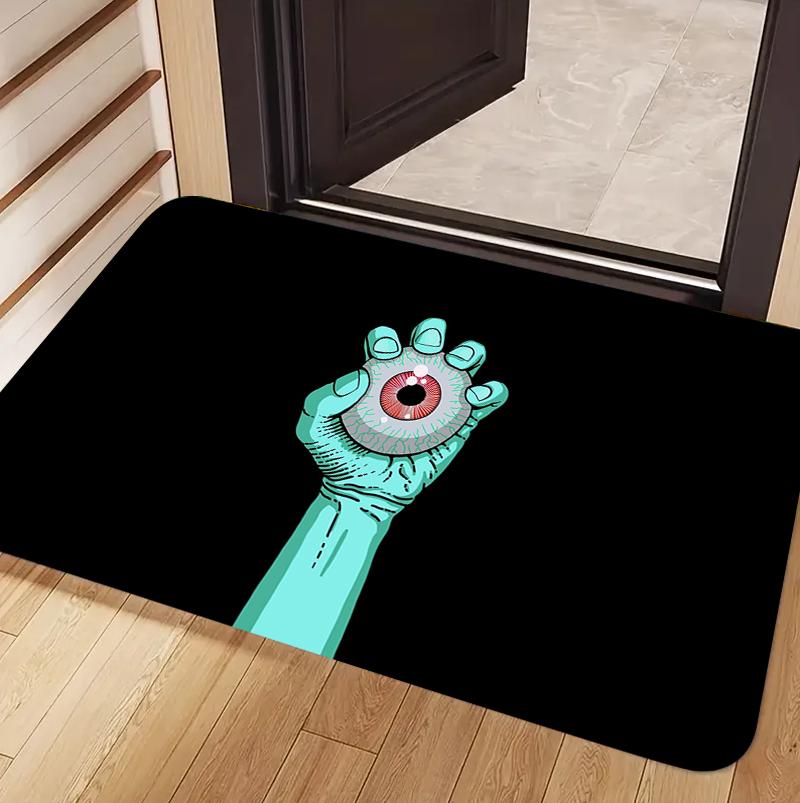 

Gothic Horror Hand Holding Eyeball Doormat Weird Spooky Print Non Slip Absorbent Entryway Floor Mat for Front Door Home Decor 40x60cm