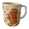 Christmas Coffee Cup Christmas Tree Elk Stocking Gingerbread Man Mug 260ml Dishwasher Microwave Tea Cocoa Cup for Home Office Outdoor Use