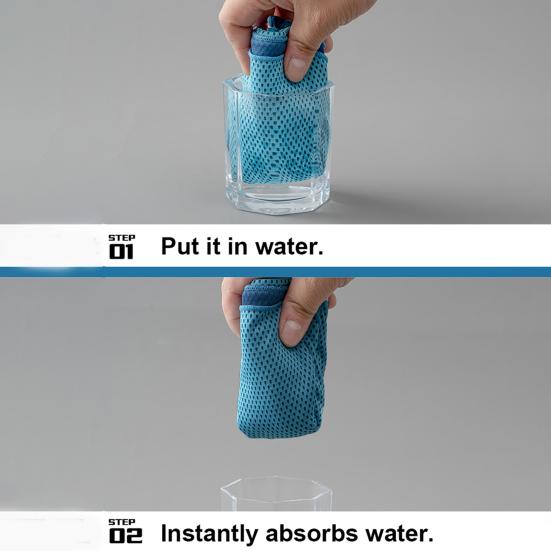 Reusable Cooling Towel Microfiber Cooling Towel with Carabiner Silicone Case Breathable Sweat Towel for Neck Face Running Hiking Fitness
