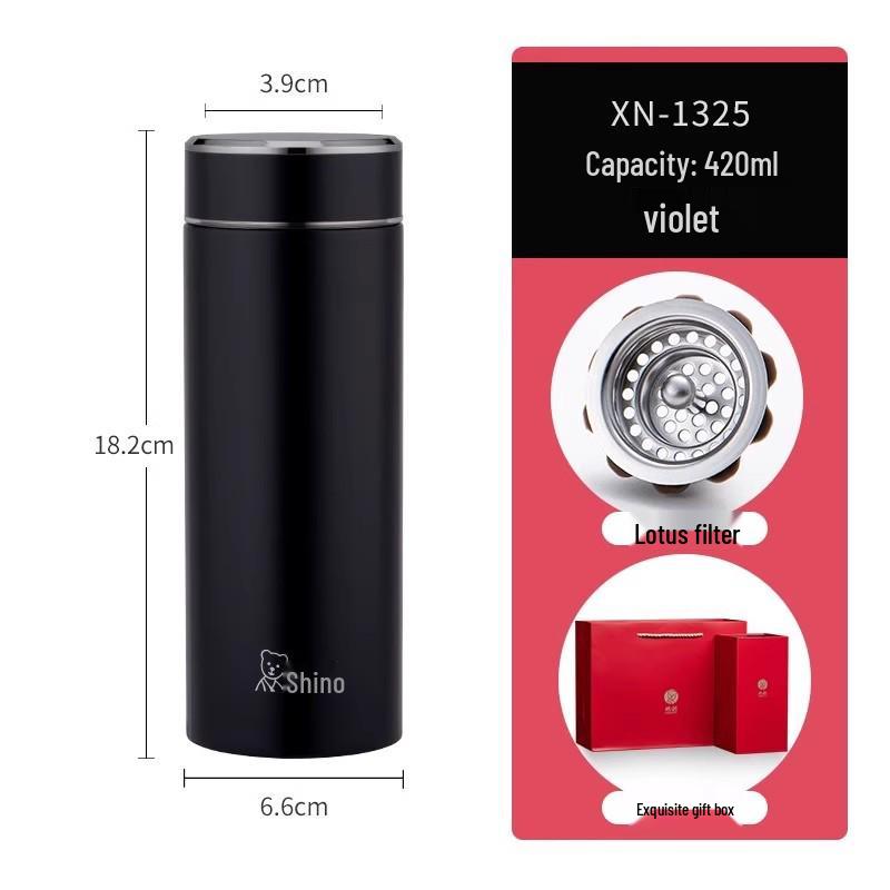 Xinuo 304 Stainless Steel Men's Business Thermos Cup, Large Capacity Vacuum Insulated Water Bottle for Home or Car